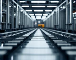 Computer vision camera identifying products on a high-speed conveyor belt