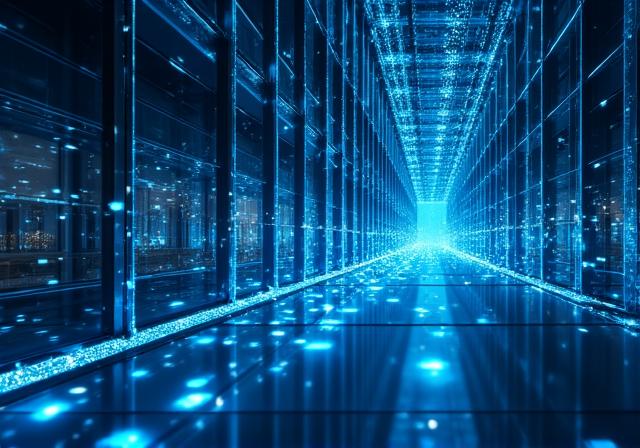 Futuristic AI neural network visualization representing enterprise intelligence