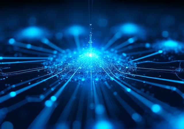 Abstract representation of data security and AI privacy