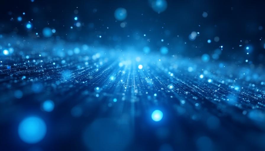 Abstract visualization of high-speed data processing and connectivity